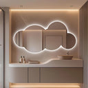Miroir mural LED Cloudy au design organique