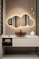 Miroir mural LED Cloudy au design organique