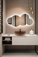 Miroir mural LED Cloudy au design organique