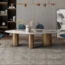 Table à Manger Ovale de Luxe en Céramique – Piètement en Acier Moderne (180 x 90 cm)