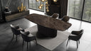 Table à Manger CALYSIA – Céramique Premium & Socle en Hêtre Massif Bardage