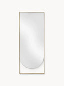 Large 160x65 cm Wall Mirror – Satin Gold Finish and Curved Corners