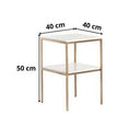 Table d’Appoint 2 Étages – Plateau en Marbre Blanc & Design Élégant