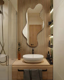 Grand miroir mural moderne ondulé sans cadre ISALINE