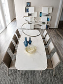 Table CERAVIA – Plateau en Céramique & Pieds en Acier, Design Contemporain