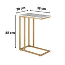 Table d’Appoint – Plateau en Marbre et Structure Métal Élégante