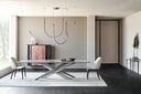 Table à Manger SOLVIA – Plateau en Céramique & Pieds en Acier, Design Contemporain