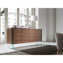 ALVIRA Sideboard – Walnut and Tempered Glass, Elegant and Contemporary Design