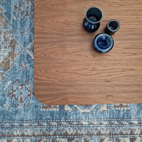 Table Basse - ARVENA en Latte Massif Plaqué Noyer