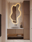 Grand miroir mural moderne ondulé sans cadre ISALINE