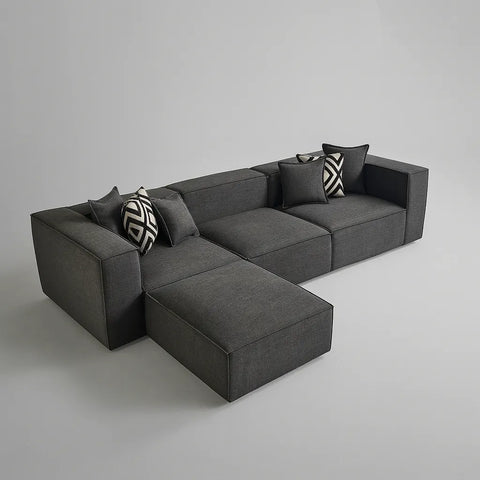 Canapé d’Angle 310 cm MIRELIA + Pouf – Design Modulable & Confort Premium