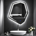 Miroir de salle de bain & lavabo LED sablé au laser LIVANA