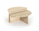 Duo de table basse en travertin (Rhome)