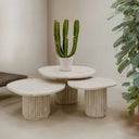 Trio table basse en travertin (Riva)