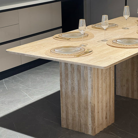 Table à Manger en Travertin Premium – Design Élégant et Contemporain | ROCCATO