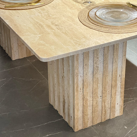 Table à Manger en Travertin Premium – Design Élégant et Contemporain | ROCCATO