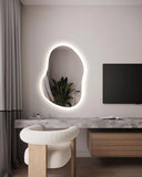 Miroir de salle de bain LED rétroéclairé aux lignes irrégulières