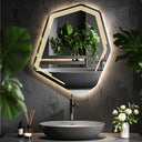 Miroir de salle de bain & lavabo LED sablé au laser LIVANA