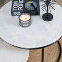 Industrial style white marble coffee table