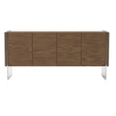 Buffet ALVIRA – Noyer et Verre Trempé, Design Élégant et Contemporain