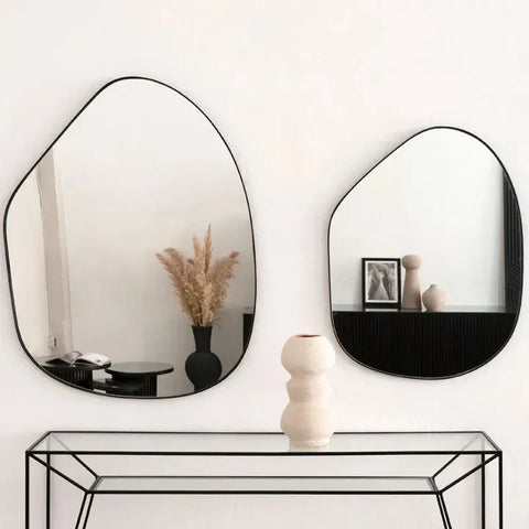 Paire de Miroirs Mural Design – Formes Asymétriques et Effet Sculptural