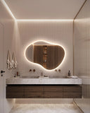 Miroir de salle de bain LED rétroéclairé aux lignes irrégulières