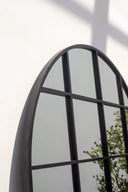 Large Black Structured Arched Mirror - Dimensions 200 x 120 cm