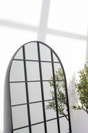 Large Black Structured Arched Mirror - Dimensions 200 x 120 cm