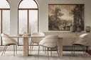 Table rectangulaire en travertin (Toy)