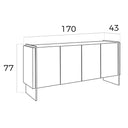 ALVIRA Sideboard – Walnut and Tempered Glass, Elegant and Contemporary Design