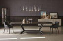Table à Manger ALVORIA – Plateau en Céramique & Pieds en Acier, Design Contemporain
