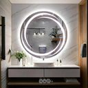 Miroir LED Flux sablé au laser pour salle de bain & lavabo