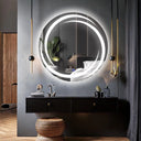 Miroir LED Flux sablé au laser pour salle de bain & lavabo