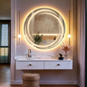 Miroir LED Flux sablé au laser pour salle de bain & lavabo