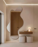 Grand miroir mural moderne ondulé sans cadre ISALINE