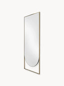 Large 160x65 cm Wall Mirror – Satin Gold Finish and Curved Corners