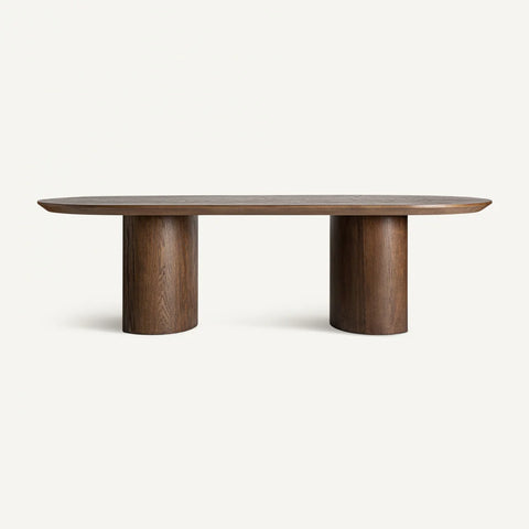 Table à Manger MORVIA – Bois Chêne Marron 270x120 cm, Design Élégant