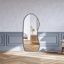 Miroir esthétique pleine longueur en skaï noir VANÉLIA