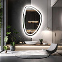 Miroir de salle de bain & lavabo LED sablé au laser VÉRONA