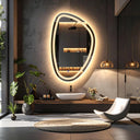 Miroir de salle de bain & lavabo LED sablé au laser VÉRONA