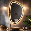 Miroir de salle de bain & lavabo LED sablé au laser VÉRONA