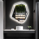 Miroir de salle de bain & lavabo LED sablé au laser LIVANA