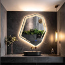Miroir de salle de bain & lavabo LED sablé au laser LIVANA