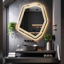 Miroir de salle de bain & lavabo LED sablé au laser SAVÉLIA