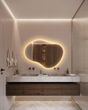 Miroir de salle de bain LED rétroéclairé aux lignes irrégulières