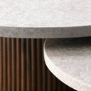 Tables basses en hêtre massif et travertin – Design contemporain Altura
