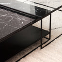 Ensemble de deux tables basses en marbre noir