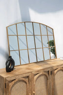 Miroir Mural Doré avec Motif Grillage – Format 120 x 80 cm