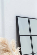 Miroir Mural Noir Grand Format – Cadre Structuré à Trois Panneaux Verticaux