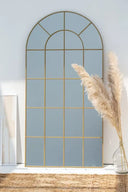Large Gold Wall Mirror – Arched Shape, 200 x 100 cm